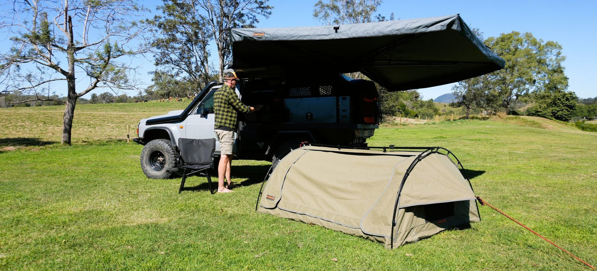 Crashpad swags set up at camp
